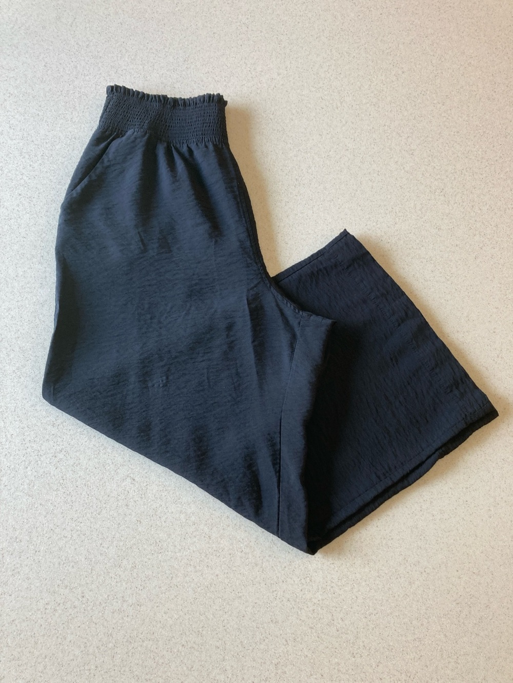 Simply Vera Vera Wang Black Wide-Leg Crop Pants Pockets Women Size Large Rayon